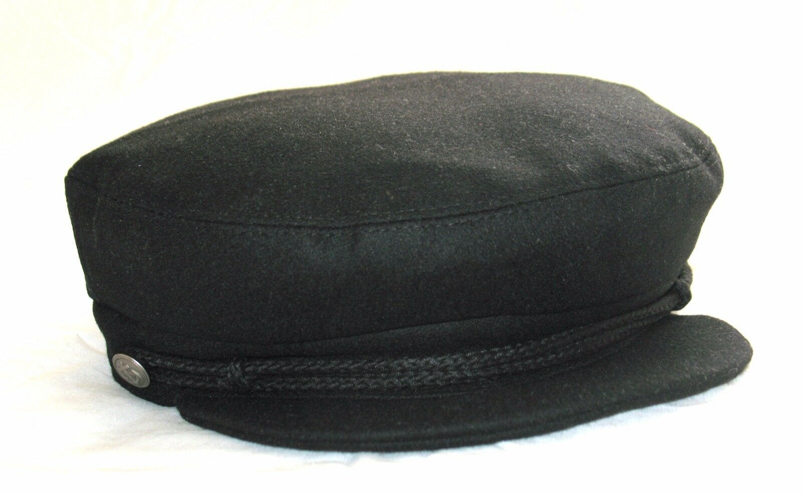SALE Fiddler Captain Cap 1960s Vintage Style Hat Wool by G&H Hats Black 