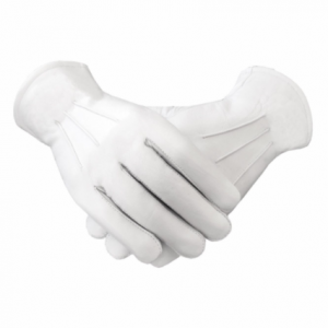 White Masonic Services Ceremonial Gloves Sizes Available from XS to XXL 