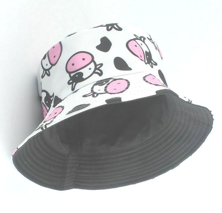 Fashion Cow Print Bucket Hat Summer Sun Caps For Women Men