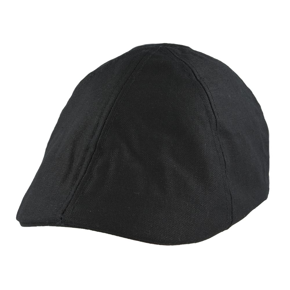 Duckbill Linen Six Panel Flat Cap Black - Online Style Hats Panama UK ...