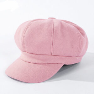 Classic Baker Design Women's Hat Mod Wool Retro 1960s Style Cap Pink